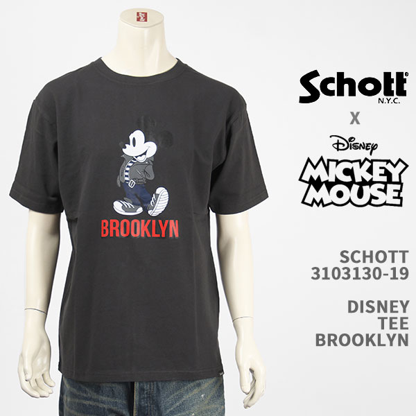 Schott Disney ショット ディズニー ミッキーマウス Tシャツ SCHOTT DISNEY T-SHIRT BROOKLYN MICKEY MOUSE 3103130-19