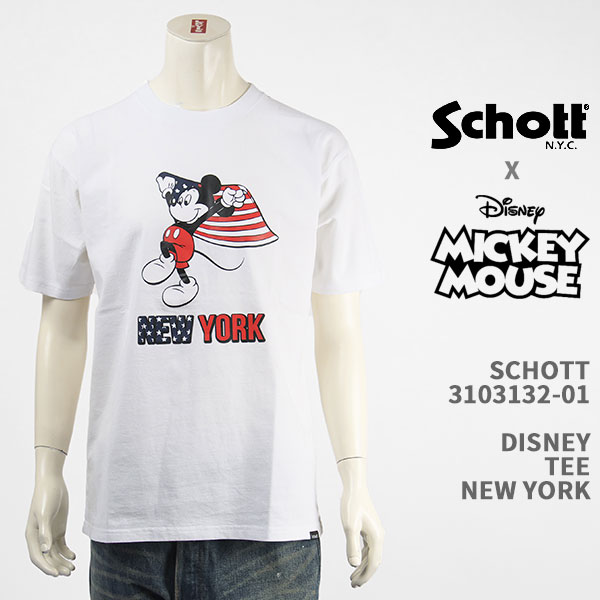 Schott Disney Vbg fBYj[ ~bL[}EX TVc SCHOTT DISNEY T-SHIRT NEW YORK MICKEY MOUSE 3103132-01yKi//z