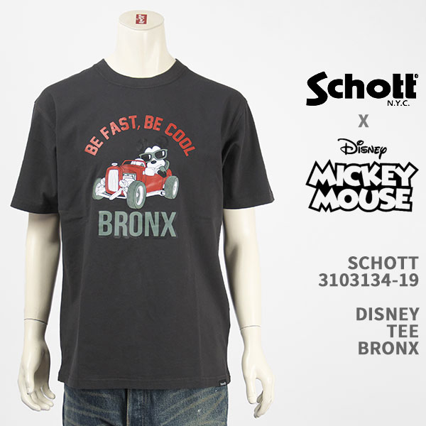 Schott Disney ショット ディズニー ミッキーマウス Tシャツ SCHOTT DISNEY T-SHIRT BRONX MICKEY MOUSE 3103134-19【国内正規品/半袖/送料無料】