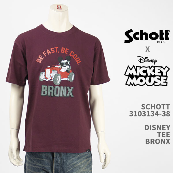 Schott Disney Vbg fBYj[ ~bL[}EX TVc SCHOTT DISNEY T-SHIRT BRONX MICKEY MOUSE 3103134-38yKi//z