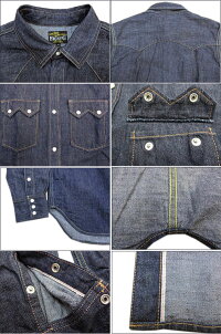 Eight-G(エイトG)“デニムウエスタンシャツ”長袖当店水洗い&自然乾燥8LS-31-16SS「P」