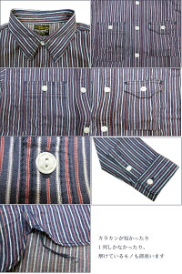 Eight-G(エイトG)“インディゴストライプワークシャツ”長袖当店水洗い&自然乾燥8LS-33-16SS「P」