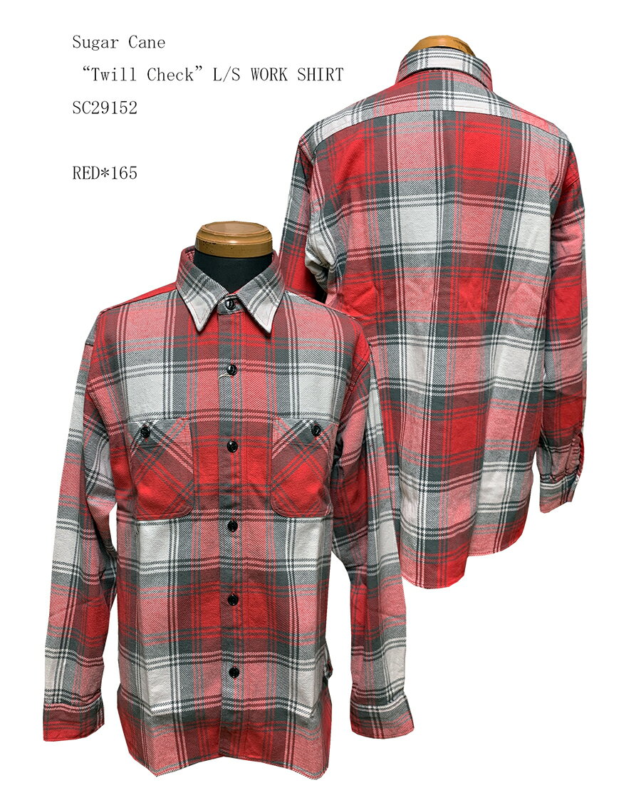 乐天商城 - Sugar Cane（シュガーケーン） “Twill Check”L/S WORK SHIRT SC29152-23AWメンズ アメカジ 男性 長袖 シャツ 日本製 国産