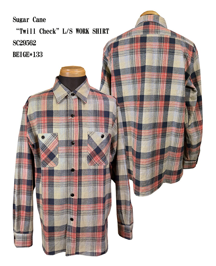 乐天商城 - Sugar Cane（シュガーケーン） “Twill Check”L/S WORK SHIRTSC29562-25AWメンズ アメカジ 男性 長袖 シャツ 日本製 国産