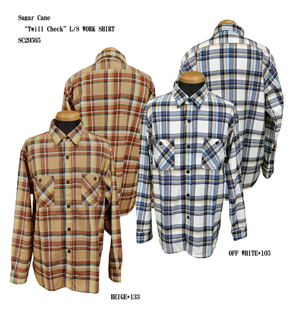 乐天商城 - Sugar Cane（シュガーケーン） “Twill Check”L/S WORK SHIRTSC29565-25AWメンズ アメカジ 男性 長袖 シャツ 日本製 国産