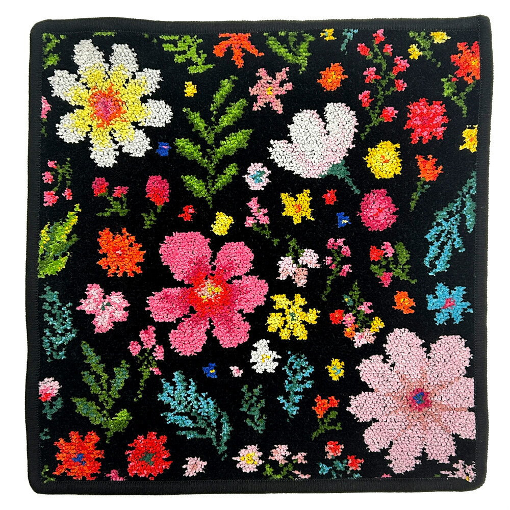 フェイラー FEILER ハンカチ ハンドタオル FLOWER POWER フラワー・パワー 25 x 25cm ブラック FLOPOW480010 花柄 タオルハンカチ 熨斗不可 クリックポストOK