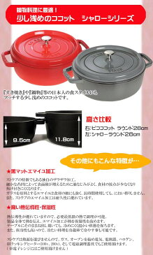 ストウブ staub 鍋 シャロー ラウンド ココット 浅鍋 26cm ダークブルー (グランブルー) #1112691 【送料無料】