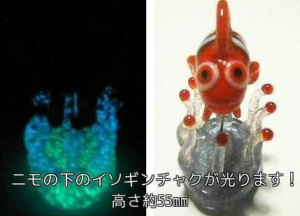 蓄光ガラス細工 インテリア 置物 蓄光ガラス クマノミ ニモ サイズ55mm [2]