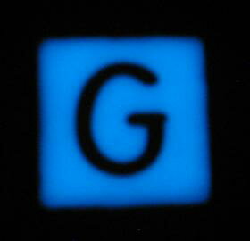 蓄光モザイクタイル22mm角 アルファベット 「G」