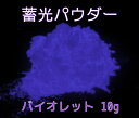 【お試しサイズ】 希少カラー 蓄光パウダー バイオレット 10g 蓄光顔料 紫 粉末タイプ 夜光 / 短残光　ブラックライ…