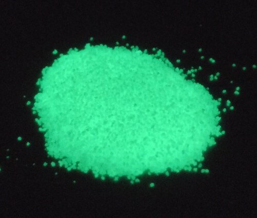 【お試しサイズ】 蓄光顔料 中粒タイプ Mサイズ グリーン 10g 粒子サイズ：400〜600ミクロン 高輝度 / 長残光 / 緑発…