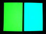 高輝度蓄光シート蓄光シールシートはがきサイズ2枚セットブルー＆グリーン糊付シール/青緑発光