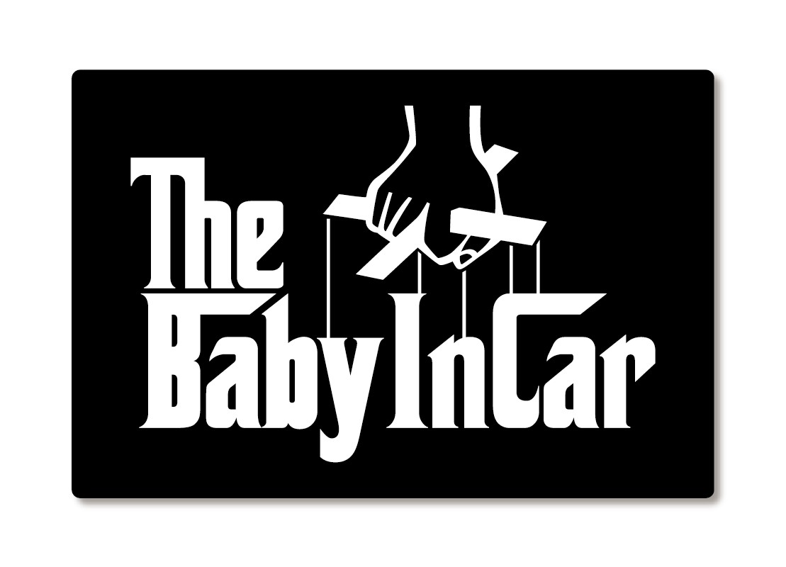 ゴッドファーザー 風 BABY IN CAR ステッカー 黒地×白文字 赤ちゃん 乗ってます ベビーインカー 車 シ..