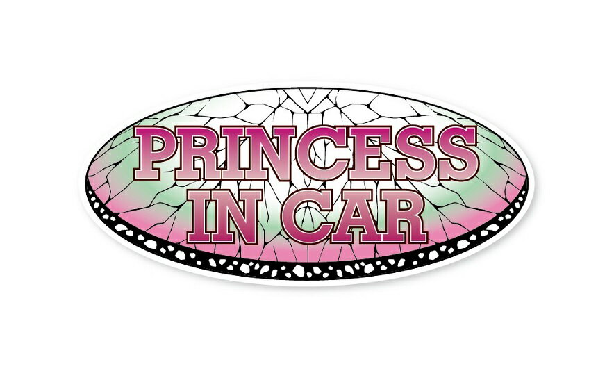 PRINCESS IN CAR ステッカー 蝶々 胡蝶しのぶ カラー ピンク 和柄 プリンセス お姫様が乗ってます 女の子 ベビーインカー 車 シール 鬼滅 パロディ