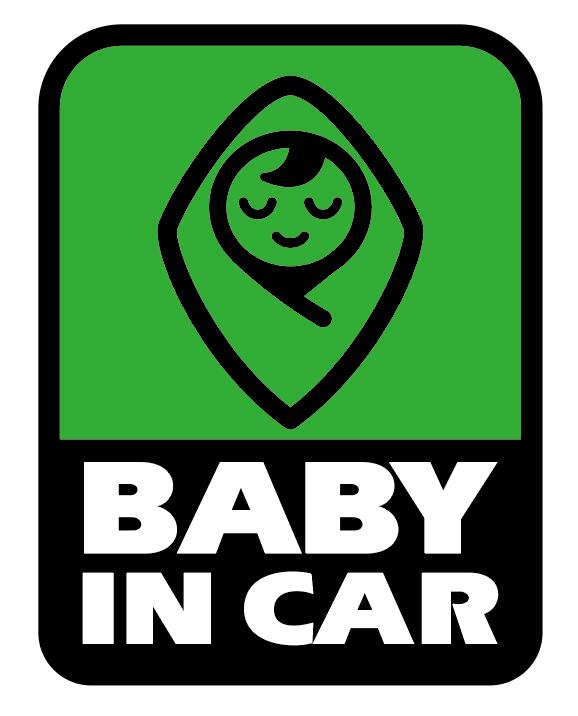 Rakuten - BABY IN CAR ステッカー グリーン 緑 赤ちゃん 乗ってます 車 ベビーインカー 車用 シール かわいい キャラクター ver.1 SIZE：w115mm×h150mm