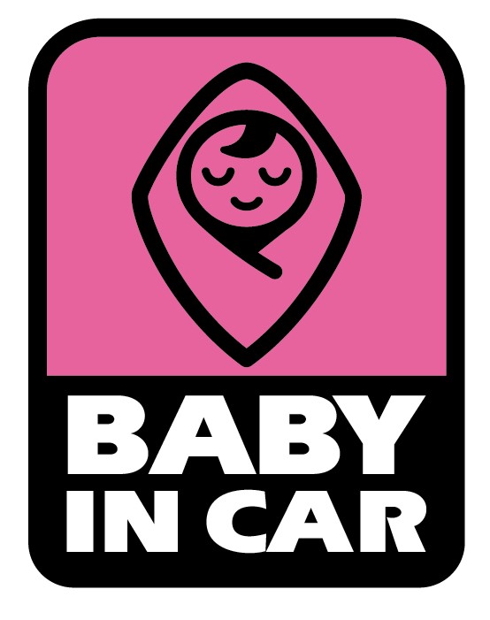 Rakuten - BABY IN CAR ステッカー ピンク 赤ちゃん 乗ってます 車 ベビーインカー 車用シール かわいい キャラクター ver.1 SIZE：w115mm×h150mm