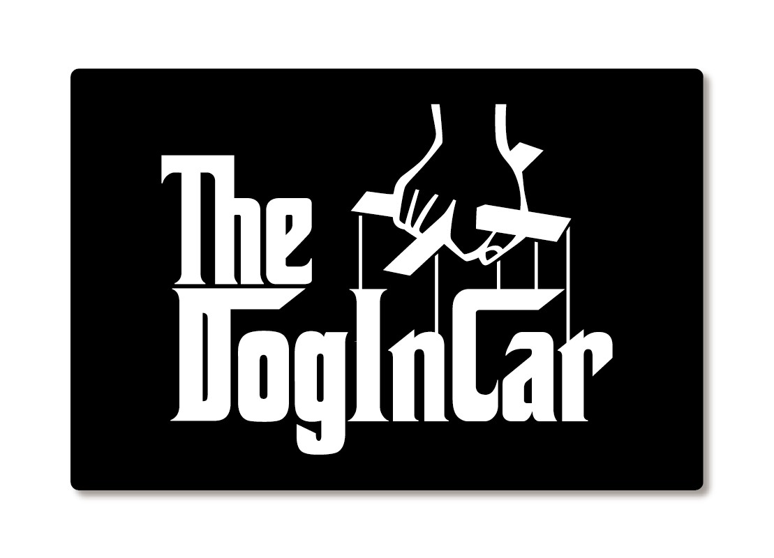 Rakuten - ゴッドファーザー 風 DOG IN CAR ステッカー 黒地×白文字 ワンちゃん 乗ってます ベビーインカー 車 シール 映画 パロディ 車用 犬 シール