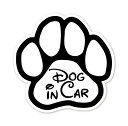 楽天蓄光堂DOG IN CAR ステッカー 肉球 黒 ブラック 犬が乗ってます ドッグインカー ワンちゃん 愛犬 足跡 車 シール ドライブ