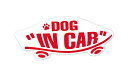 DOG IN CAR ステッカー 白×赤 ホワイト