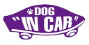 DOG IN CAR ステッカー パープル 紫 わんちゃんが乗ってます ドッグインカー ワンちゃん 犬 車 シール VANS風 SIZE：w150mm×h65mm