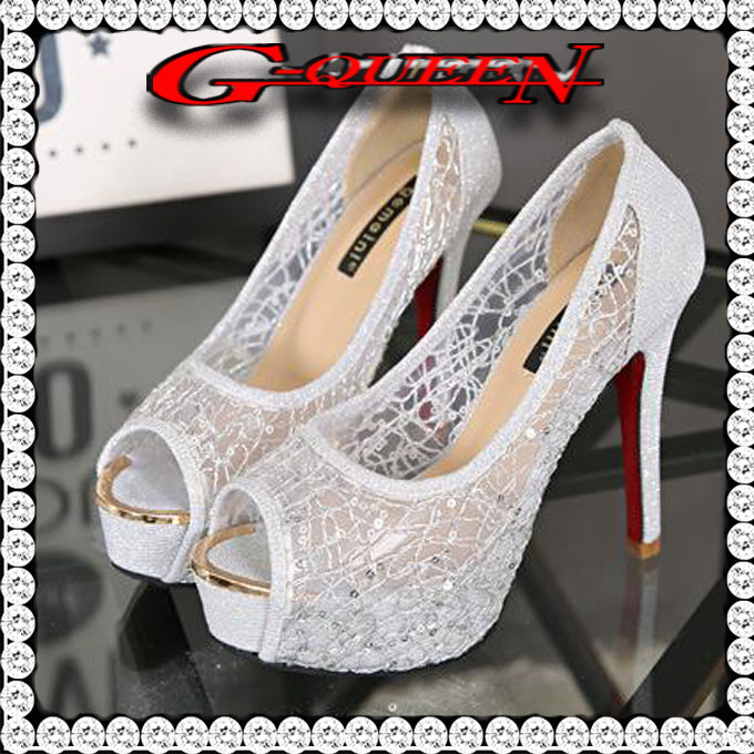 72981【24.5cm】オープントゥーレースサンダル☆銀(シルバー)☆【7298】【24.5cm】【HEEL】【 キャバサンダル 】【 キャバヒール 】【サンダル ヒール　ミュール パンプス】【 キャバ サンダル 】【 キャバ ヒール 】【 クリア サンダル　】