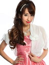 63021【新品】コサージュ付きシフォン ボレロ☆白☆【6302】【 キャバドレス ドレス キャバ ミニ ロング ボレロ 結婚式 】