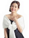 63041【新品】フラワーモチーフショール☆白☆【6304】【 キャバドレス ドレス キャバ ミニ ロング ボレロ 結婚式 】