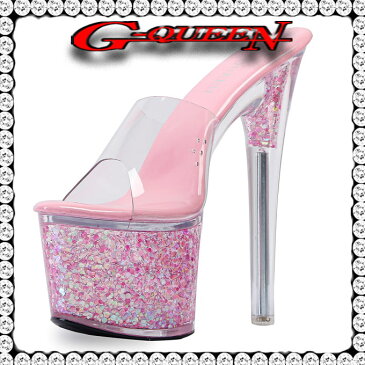 71098【23.5cm】ホログラム厚底クリアーサンダル☆ピンク☆【7109】【23.5cm】【HEEL】【 キャバサンダル 】【 キャバヒール 】【サンダル ヒール ミュール パンプス】【 キャバ サンダル 】【 キャバ ヒール 】【 クリア サンダル 】