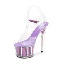 *71149【24.5cm】パーテーショングリッター超厚底ピンヒール☆紫(パープル)☆【7114】【24.5cm】【HEEL】【 キャバサンダル 】【 キャバヒール 】【サンダル ヒール ミュール パンプス】【 キャバ サンダル 】【 キャバ ヒール 】【 クリア サンダル 】(4)