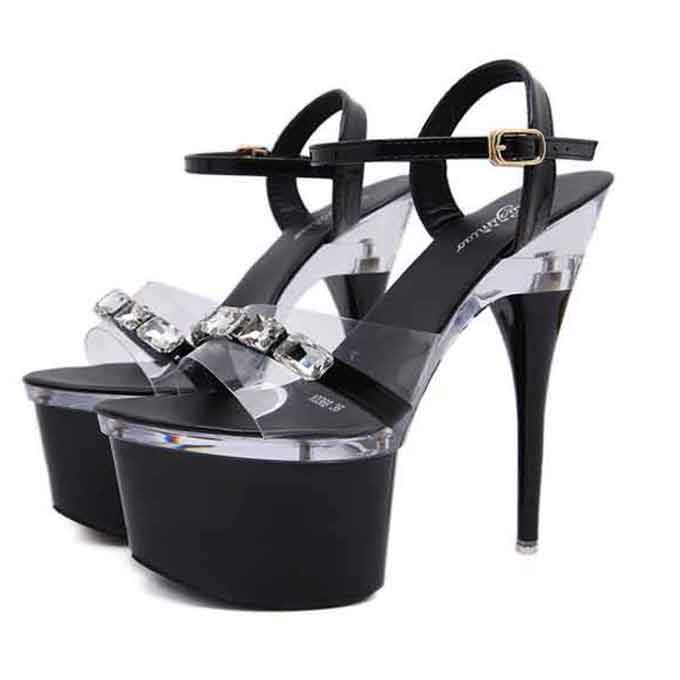 71562ビジューサンダル☆黒☆ス...