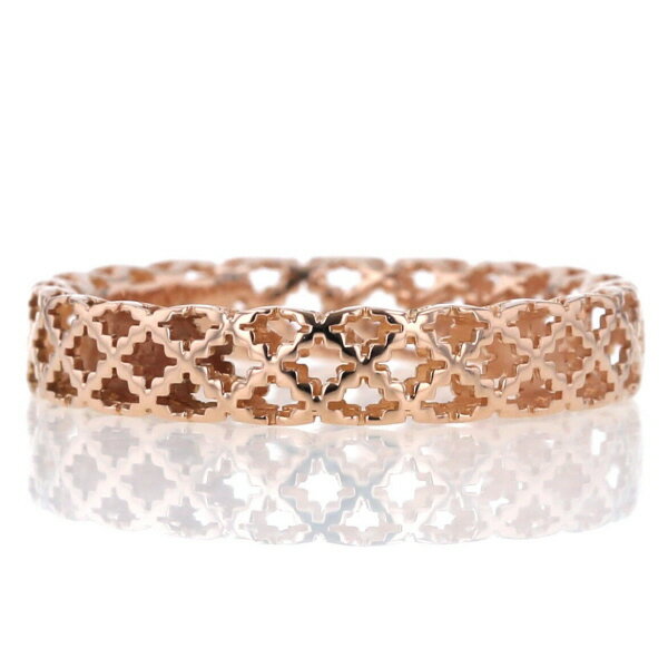 GUCCI グッチ K18PG ピンクゴールド ディアマンティッシマ リング 幾何学調 格子柄 透かし メッシュ 指輪 14.5号【新品仕上済】【zz】【中古】【送料無料】のサムネイル