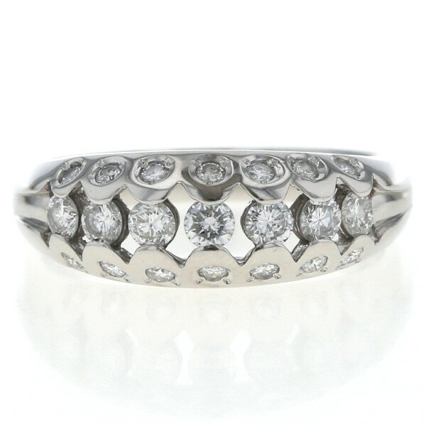 【中古】Pt900プラチナリングダ...