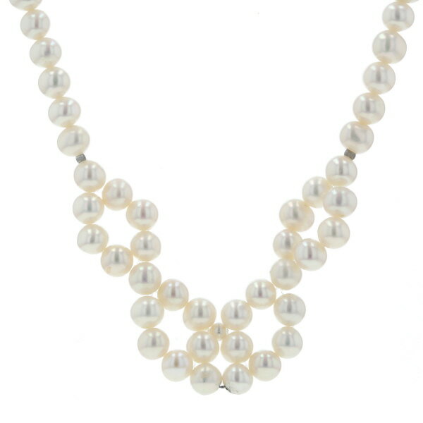 SILVER シルバー ネックレス パール 淡水真珠 5.5mm サークル ロング デザイン 65cm【新品仕上済】【zz】【中古】【送料無料】