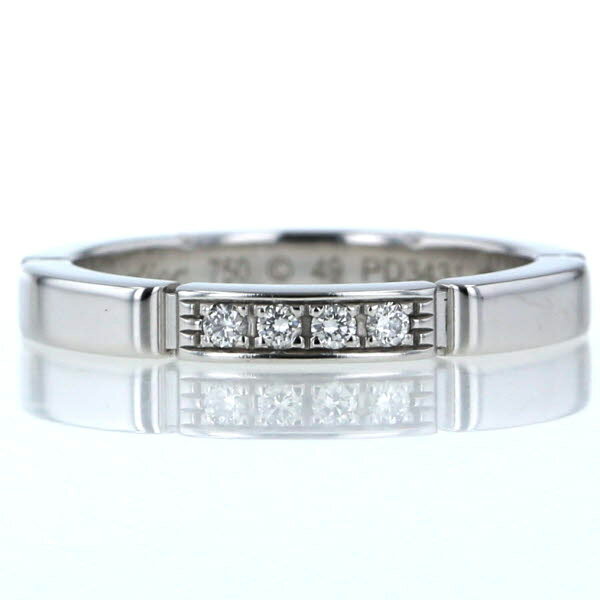 値下げ Cartier カルティエ K18WG ホワイトゴールド マイヨンパンテールリング ダイヤモンド 4粒 シンプル 指輪 9号【新品仕上済】【zz】【中古】【送料無料】のサムネイル