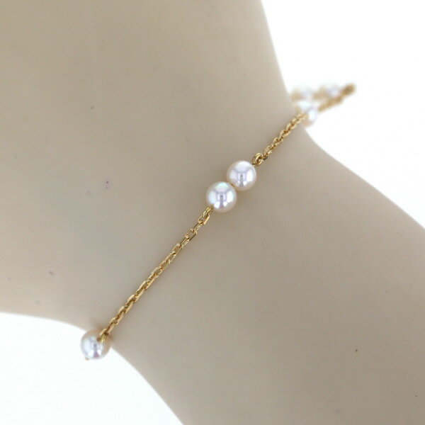 MIKIMOTO ミキモト K18YG イエローゴールド ブレスレット 真珠 3.6mm ベビーパール ステーション 18cm【新品仕上済】【zz】【中古】【送料無料】のサムネイル