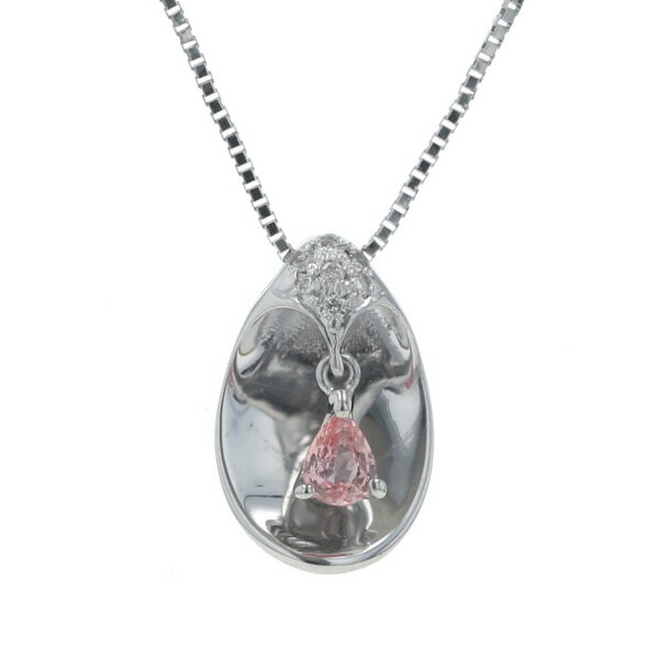 【中古】K18WGネックレスパパラ...