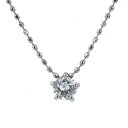 Pt900 Pt850 プラチナ ネックレス ダイヤモンド0.18ct 一粒石 ラウンド カットボールチェーン シンプル 40cm【新品仕上済】【el】【中古】【送料無料】(4)