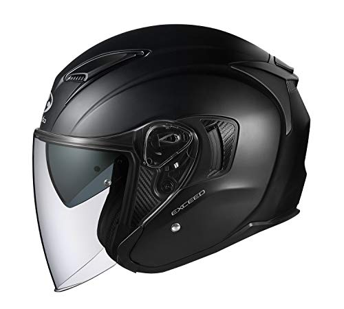 オージーケーカブト(OGKKABUTO)バイクヘルメットジェットEXCEEDフラットブラック(サイズ:M)577032