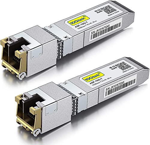 10GBase-T SFP+モジュール, 10G T, 10Gカッパー, RJ-45 SFP+ CAT.6a, 最大30m, 光トランシーバ, Cisco SFP-10G-T-S、Meraki、Netgear、Ubiquiti UF-RJ45-10G、Mikrotik、Fortinet、D-Link、Supermicro、TP-Linkなど互換 2個入り