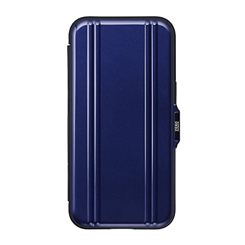 【iPhone13 ケース】ZERO HALLIBURTON Hybrid Shockproof Flip Case for iPhone13 手帳型 (Blue) [UNiCASE]