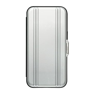 【iPhone13 ケース】ZERO HALLIBURTON Hybrid Shockproof Flip Case for iPhone13 (Silver)