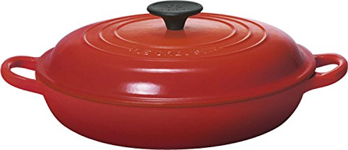 ル・クルーゼ(Le Creuset) 鋳物 ホーロー 鍋 ビュッフェ・キャセロール 26 cm チェリーレッド ガス IH オーブン 対応 【日本正規販売品】