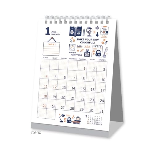 新日本カレンダー 2026年 カレンダー 卓上 eric NK4200 送料無料