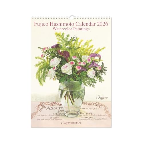橋本不二子 2026年 カレンダー 壁掛け ローズ L CAL-202 送料無料
