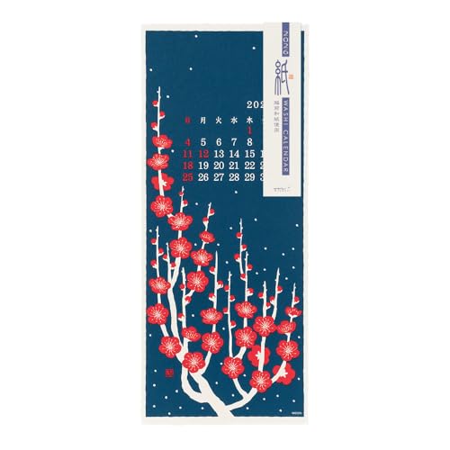 ミドリ 2026年 カレンダー 壁掛け 越前和紙 L 花柄 31387006 送料無料