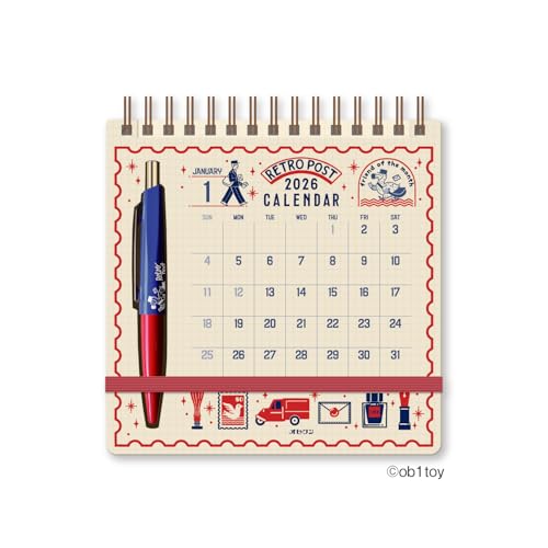 新日本カレンダー 2026年 カレンダー 卓上 オビワン スクリブルカレンダー NK4290 送料無料