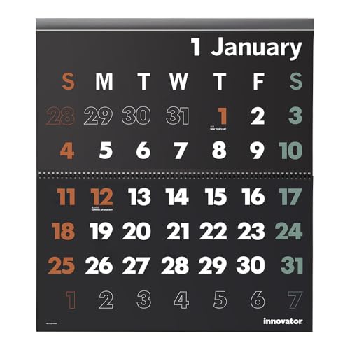 イノベーター 2026年 カレンダー 壁掛け L 黒 31397006 送料無料