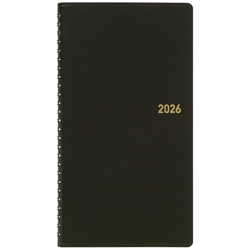 マルマン 手帳 2026 スケジュール帳 ウィークリー 縦型 中判2/3 ブラック 582-26 2026年 1月始まり 送料無料