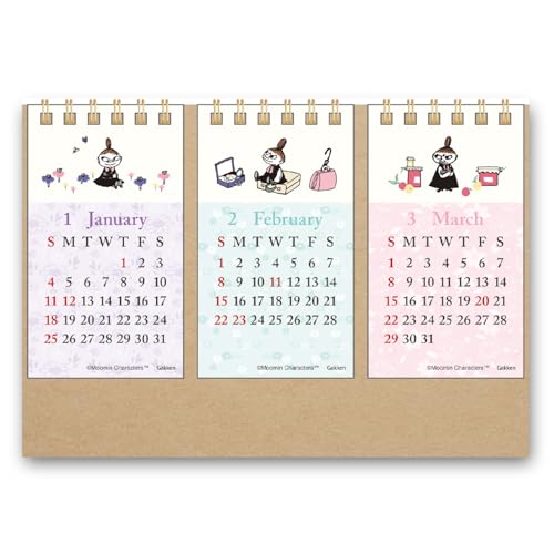 学研ステイフル 2026 カレンダー ムーミン 卓上 リトルミイ 3か月 M10501 2026年 1月始まり 送料無料