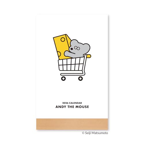 新日本カレンダー 2026年 カレンダー 卓上 ねずみのANDY 卓上 NK4220 送料無料